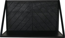 HSM Collection-Wandplank Verona-50x20x30-Zwart-Mango/Metaal