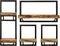 HSM Collection-Wandplanken Levels Live Edge -87x22x70-Naturel/Zwart-Acacia/Metaal