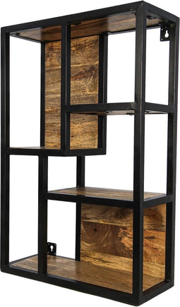 HSM Collection-Wandrek Levels -50x20x75-Naturel/Zwart-Mango/Metaal