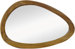 HSM Collection-Wandspiegel organische vorm Tide-120x65x3-naturel-Teak