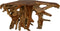 HSM Collection-Wandtafel Teak Root Flower-150x40x80-Naturel-Teak