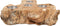 HSM Collection-Waxinelichthouder 4 Gaten-30x30x7-Naturel/Zilver-Teak/Metaal