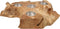 HSM Collection-Waxinelichthouder 4 Gaten-30x30x7-Naturel/Zilver-Teak/Metaal