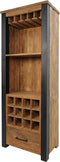 HSM Collection Wijnkast Atlanta - rustiek oud teak/metaal