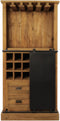 HSM Collection-Wijnkast Blackburn-84x40x177-Naturel/Zwart-Teak/Metaal