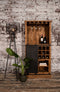 HSM Collection-Wijnkast Blackburn-84x40x177-Naturel/Zwart-Teak/Metaal