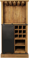 HSM Collection-Wijnkast Blackburn-84x40x177-Naturel/Zwart-Teak/Metaal