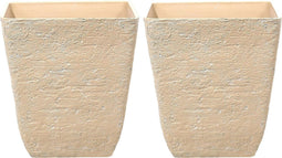 DELOS - Bloempot set van 2 - Beige - 49 cm - Stenenmix