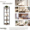 Tectake Hoekkast Castlebar - Staande kast - 5 niveaus - 30 x 30 x 150 cm - Zwart stalen frame (Donkerbruin)