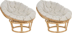 SALVO - Fauteuil set van 2 - Lichtbeige - Rotan