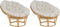 SALVO - Fauteuil set van 2 - Lichtbeige - Rotan