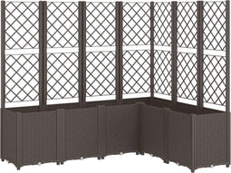 vidaXL - Plantenbak - met - latwerk - 160x120x140 - cm - polypropeen - bruin