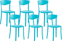 Beliani VIESTE - Tuinstoel set van 6 - Blauw - Kunststof