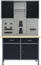 vidaXL - Werkbank - met - drie - wandpanelen - en - een - kast