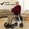 Brixy Rollator - Lichtgewicht En Opvouwbaar - Zitfunctie - Rugleuning, Tas En Wandelstokhouder -
