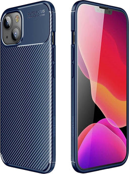 iMoshion Hoesje Geschikt voor iPhone 13 Mini Hoesje Siliconen - iMoshion Carbon Softcase Backcover - Blauw