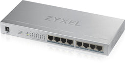 ZyXEL GS1008HP - Gigabit Switch - 8 PoE-poorten 60W - Zilver