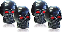 Foliatec AirCaps ventieldoppenset Skull zwart rode ogen