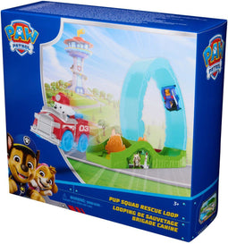 PAW Patrol - Pup Squad-reddingslooping - Baanspeelset met voertuigwerper en 2 Pup Squad-auto's