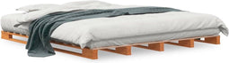 vidaXL - Palletbed - massief - grenenhout - wasbruin - 180x200 - cm