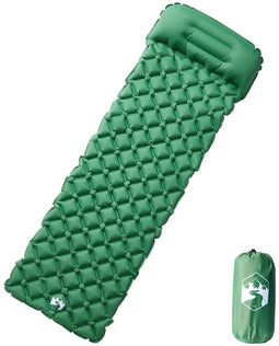 vidaXL - Kampeermatras - met - kussen - opblaasbaar - 1-persoons - groen