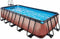 EXIT Wood zwembad 540x250x122cm met zandfilterpomp - bruin