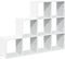 vidaXL - Kamerscherm - / - boekenkast - 3-laags - 137,5x29x103,5 - cm - hout - wit
