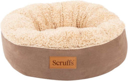 Scruffs Cosy donutmand - Ronde kattenmand met pluche ligvlak - Ø 45 cm - Caramel Brown