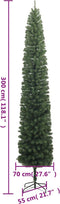 vidaXL - Kunstkerstboom - smal - met - standaard - 300 - cm - PVC