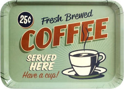 Dienblad Rechthoek - Retro - Fresh Brewed Coffee - Kunststof - 45,8 x 32,5cm