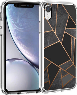 iMoshion Hoesje Geschikt voor iPhone Xr Hoesje Siliconen - iMoshion Design hoesje - Zwart / Meerkleurig / Goud / Black Graphic