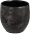J-Line bloempot Antique Smokey - keramiek - zwart - medium - Ø 17.5 cm