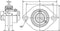 HTB SBPFL 205 Flenslager Plaatstaal Boordiameter 25 mm Gatafstand 76 mm