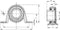 HTB SBPP 204 Staand lager Plaatstaal Boordiameter 20 mm Gatafstand 76 mm