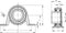 HTB SBPP 206 Staand lager Plaatstaal Boordiameter 30 mm Gatafstand 95 mm