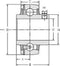 HTB UC 207 / YAR 207 / GYE 35 KRRB Spanlagerinzetstuk Boordiameter 35 mm Buitendiameter 47 mm
