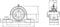 HTB UCP 206 Staand lager Grijs/grauw gietijzer Boordiameter 30 mm Gatafstand 121 mm
