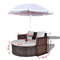 vidaXL - Tuinbed - met - parasol - poly - rattan - bruin
