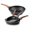 Rosmarino Black Line Frying Pan Set 20/24/28cm + Wok Pan 30cm
