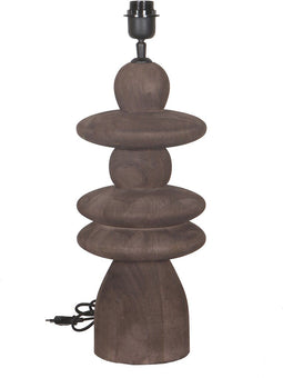 PTMD Callain Brown Mango Wood Table Lamp Base Round