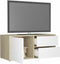 vidaXL - Tv-meubel - 80x34x36 - cm - bewerkt - hout - wit - en - sonoma - eikenkleurig