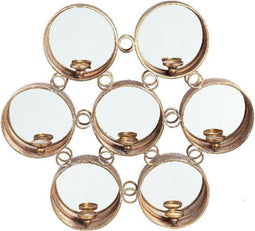 PTMD Kano Spiegel met Windlicht - 86 x 78 x 9 cm - Ijzer - Goud