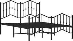 vidaXL - Bedframe - met - hoofd- - en - voeteneinde metaal - zwart - 120x200 - cm