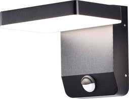 V-TAC VT-11020S-SQ-B Draaibare LED wandlamp met Sensor - IP65 - Zwart - 17W - 2580 Lumen - 4000K