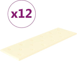 vidaXL - Wandpanelen - 12 - st - 3,24 - m² - 90x30 - cm - kunstleer - crèmekleurig