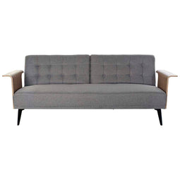 DKD Home Decor - Slaapbank - 203 x 87 x 81 cm - Bruin Grijs Metaal