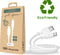 Just Green - USB A naar USB C recyclebare kabel 1,2 m 3A - Wit