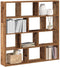 vidaXL - Wandschap - kubus - 12 - vakken - bewerkt - hout - oud - houtkleurig