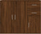 vidaXL - Dressoir - 91x29,5x75 - cm - bewerkt - hout - bruin - eikenkleur
