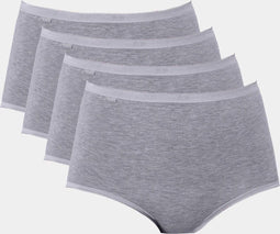 sloggi Basic+ - Dames Maxi slip - 4-pack - Lichtgrijs